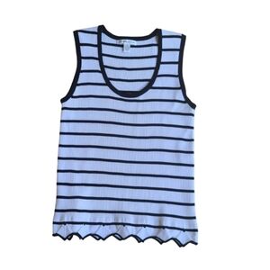 Preston & York Striped Tank Top Size S Black White